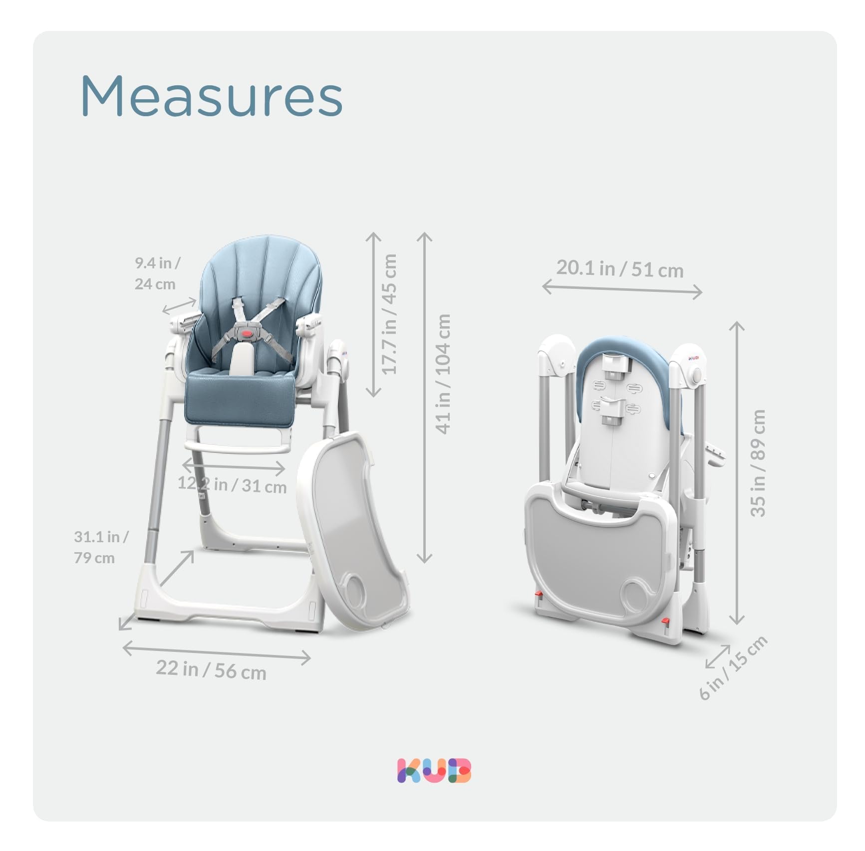 KÜB high chair blue grows with baby from infant to toddler