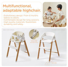 KUB high chair foldable design shows space-saving setup after meals