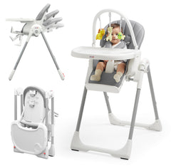 KUB foldable high chair with tray for easy feeding and cleaning.