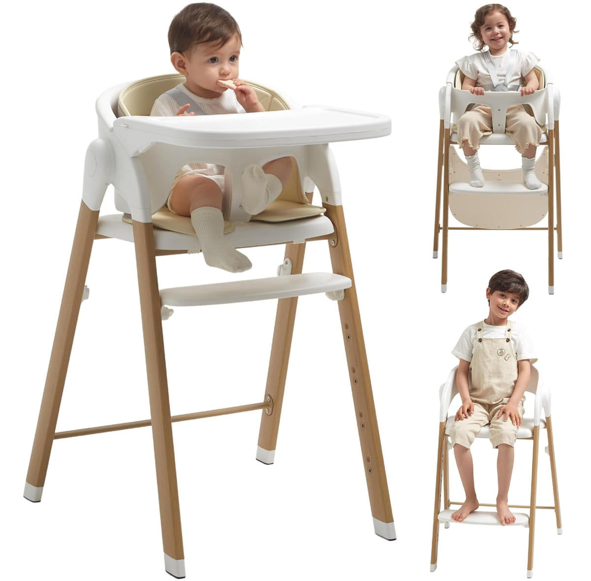 KUB high chair grow-with-baby demonstrates long-term seating from 6 months to 12 years
