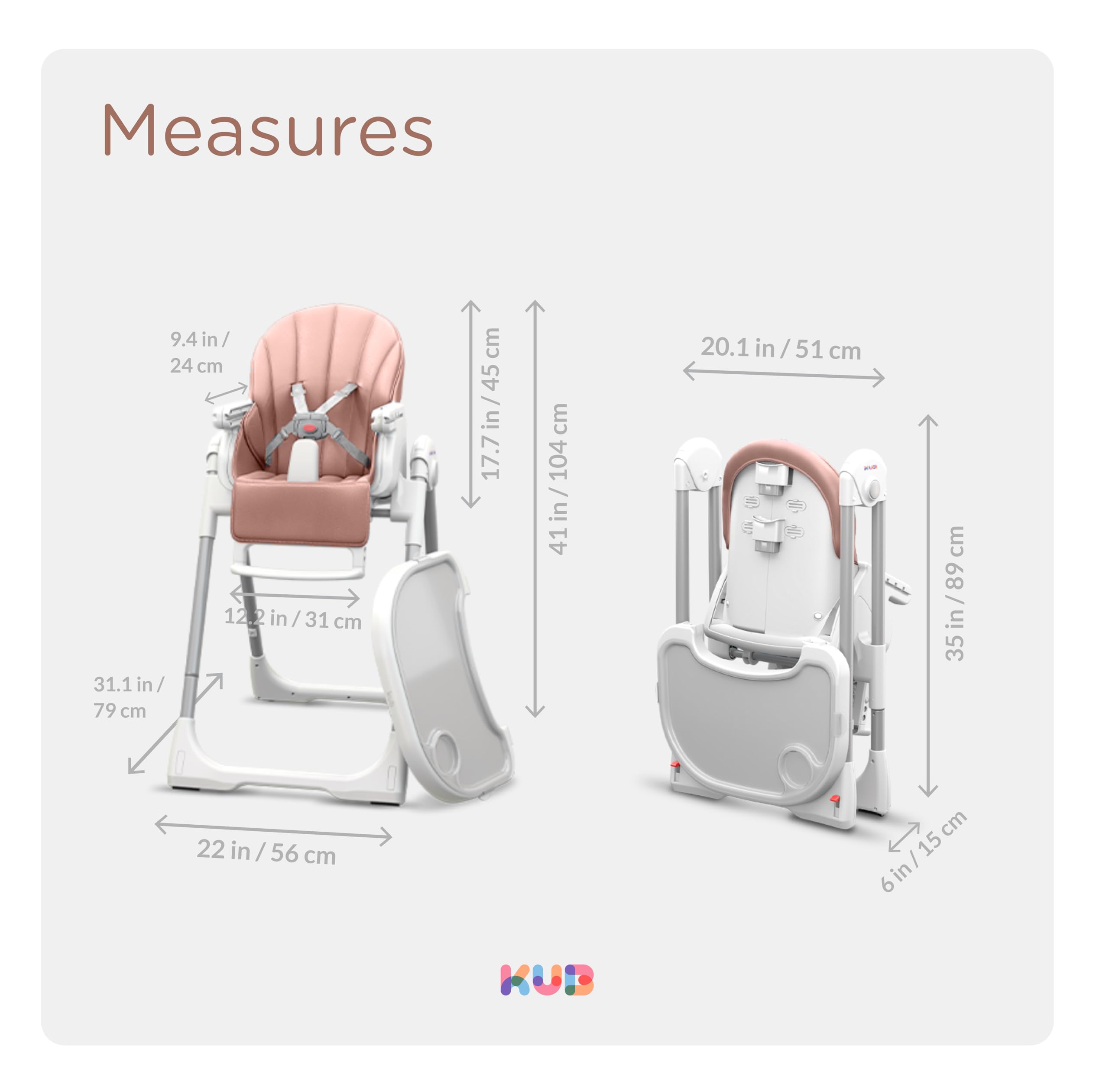 KUB removable seat enables quick deep cleaning between uses.