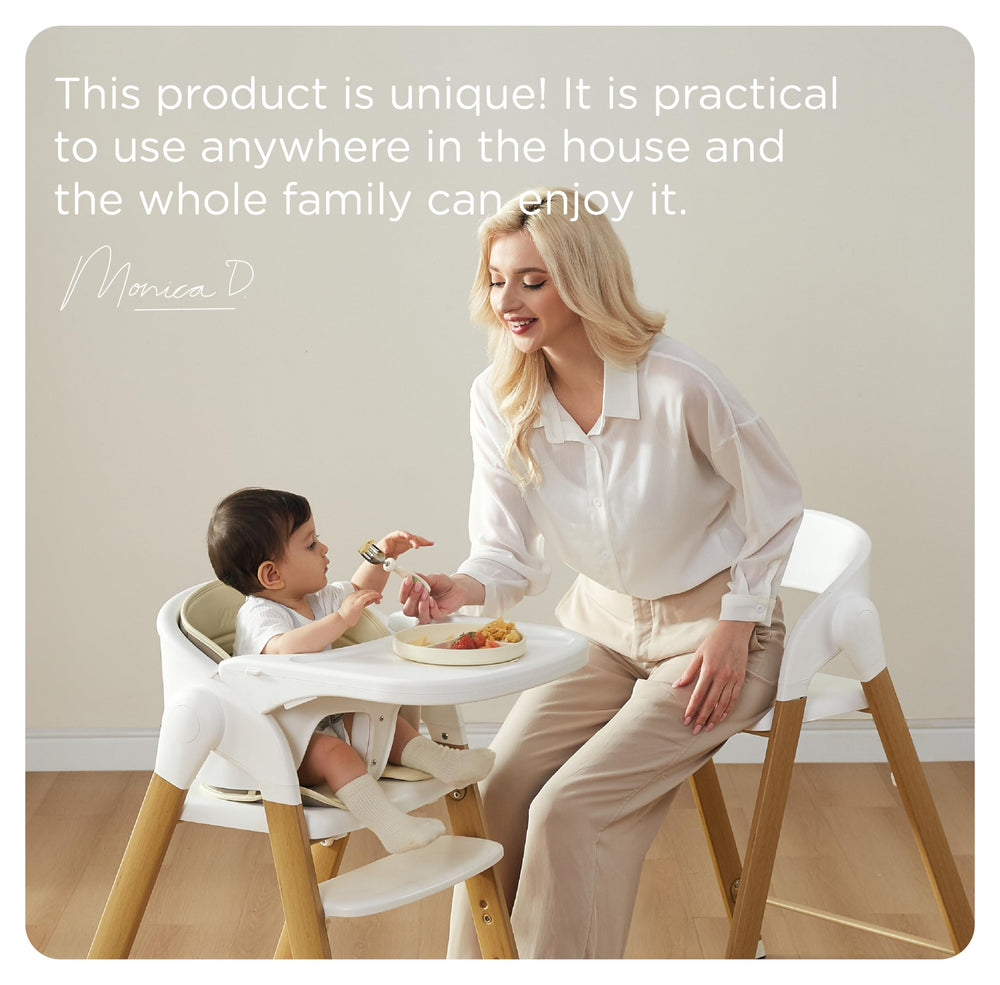 KUB high chair space-saving fold design stores neatly when not in use