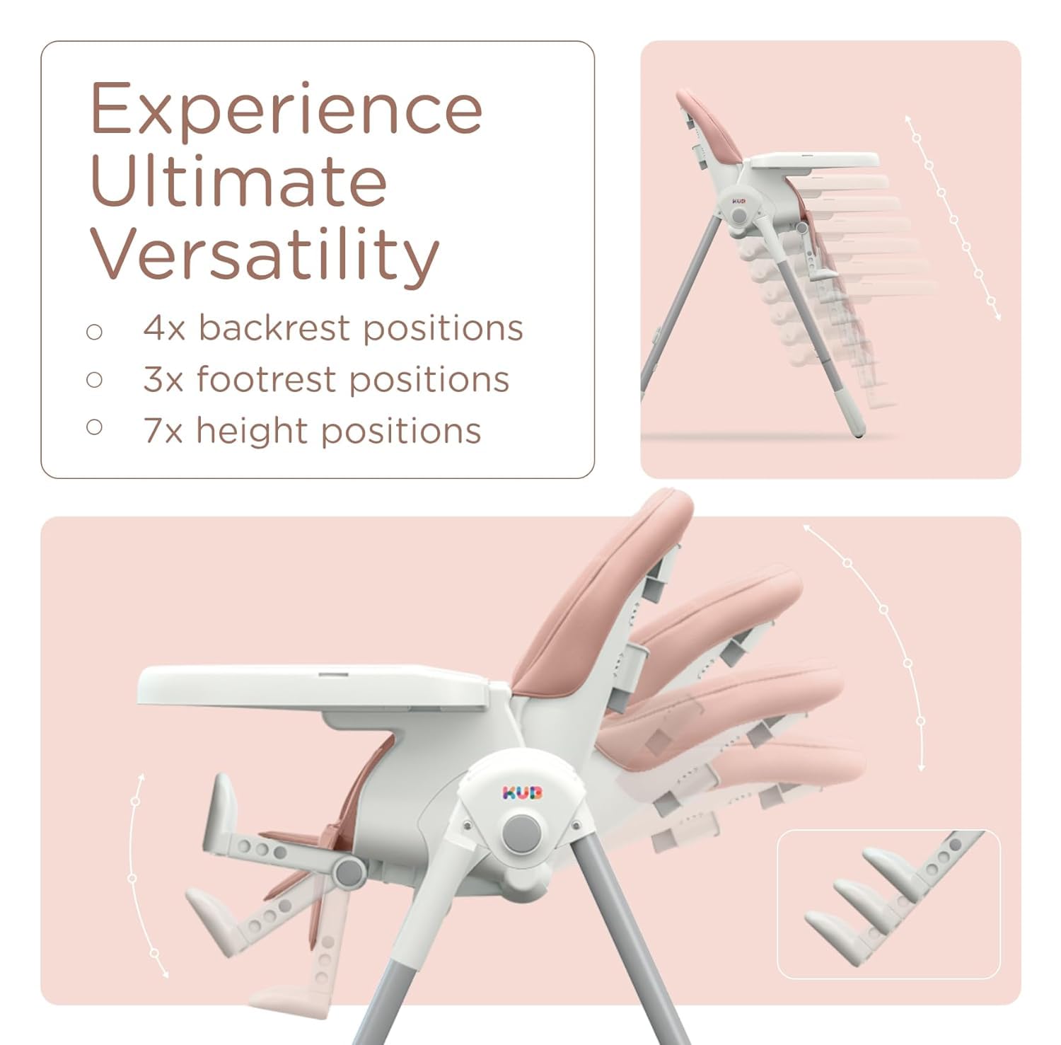 KUB high chair tray removable and BPA-free for easy cleaning.