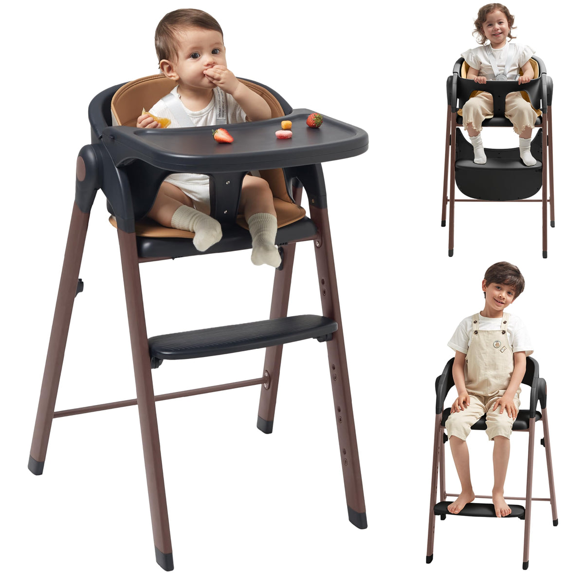 KUB High Chair tray removable enables easy feeding and cleaning.