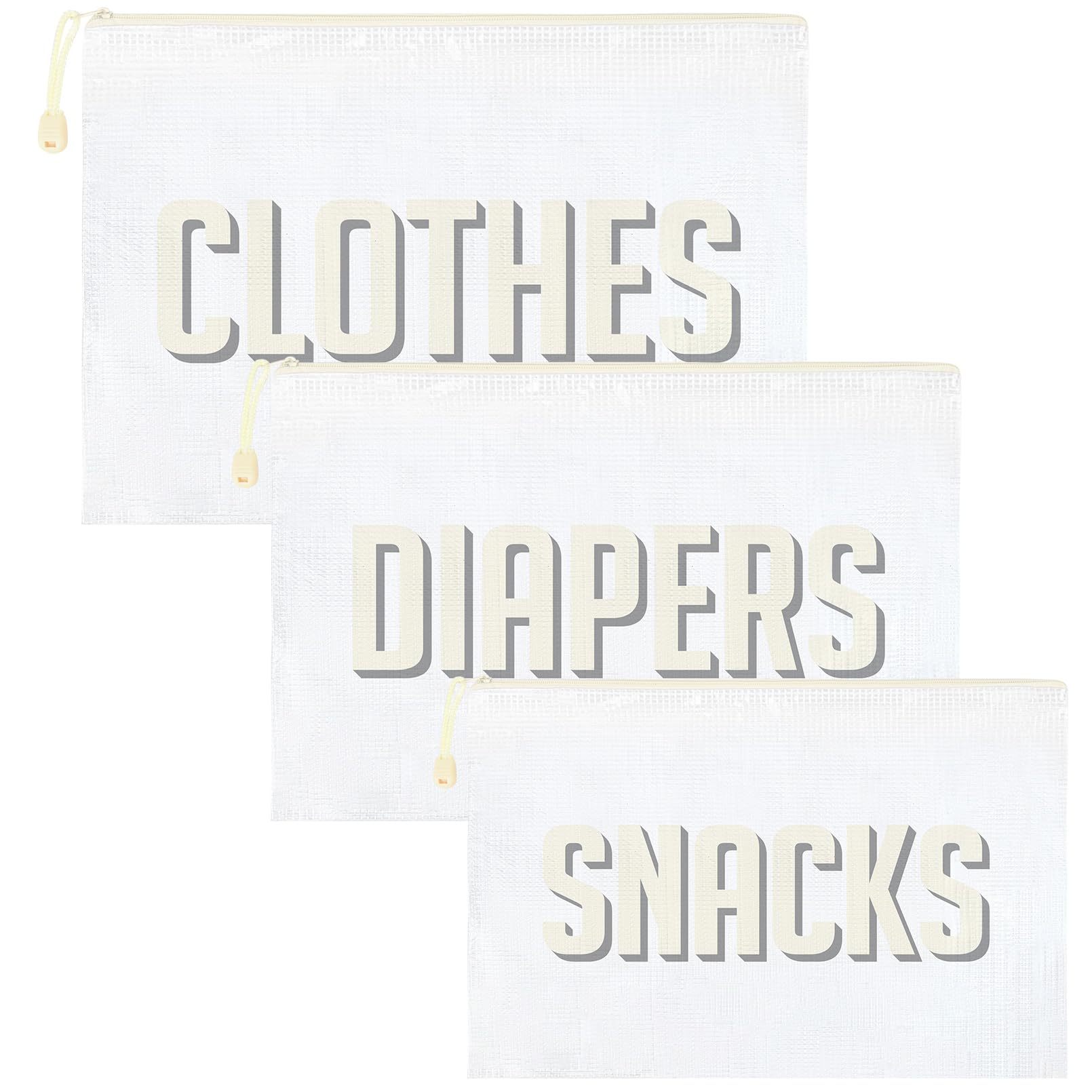 KUIRAN 3pc hospital bag pouches with sturdy zippers for secure organization.