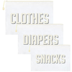 KUIRAN 3pc hospital bag pouches with sturdy zippers for secure organization.