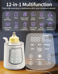 KUMIKIMI 12in1 warmer with versatile modes for warming, defrosting, and sterilizing.
