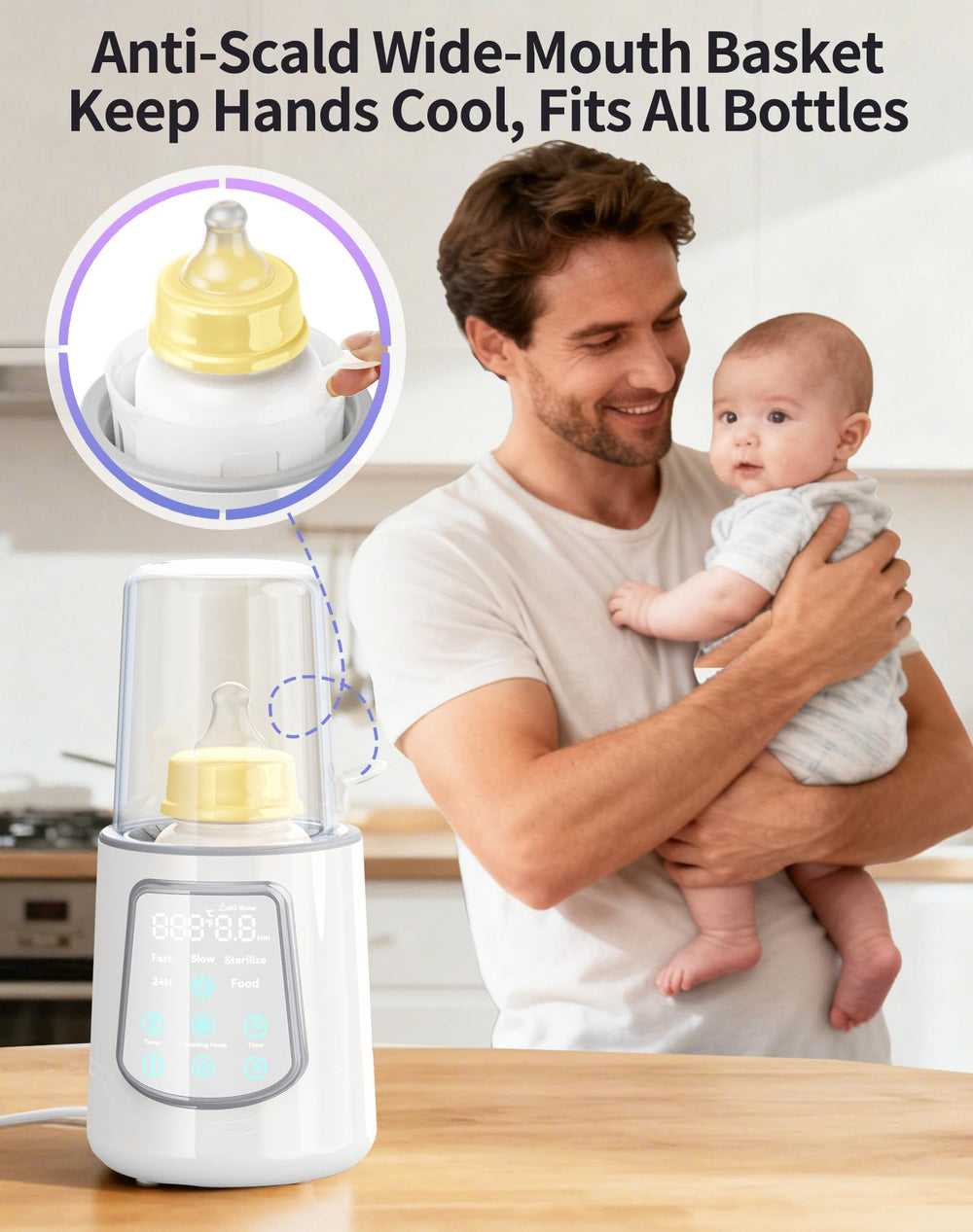 KUMIKIMI precise temp and timer controls for tailored warming and baby food heating.