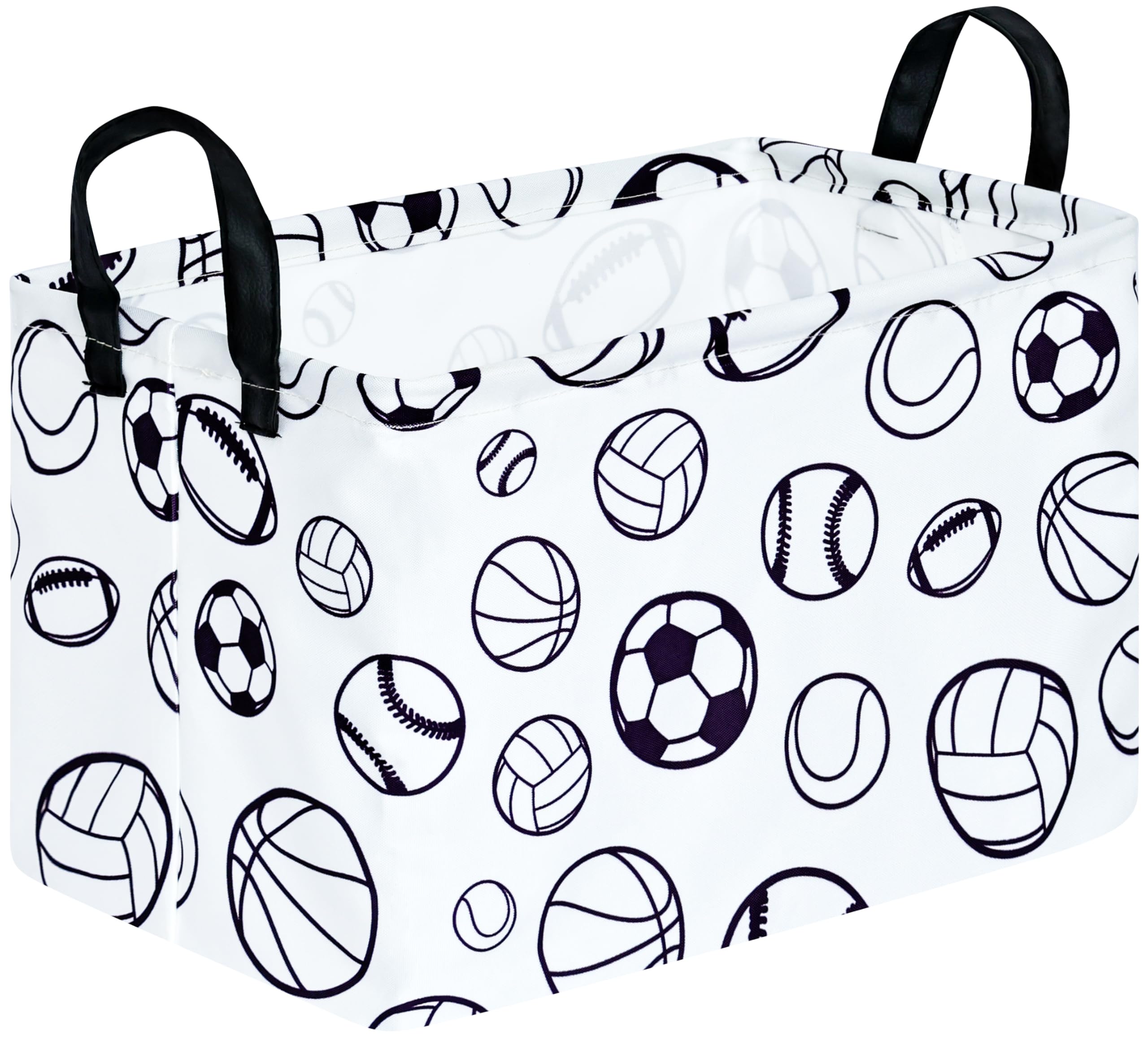 KUNRO basketball storage basket with handles for toy organization.
