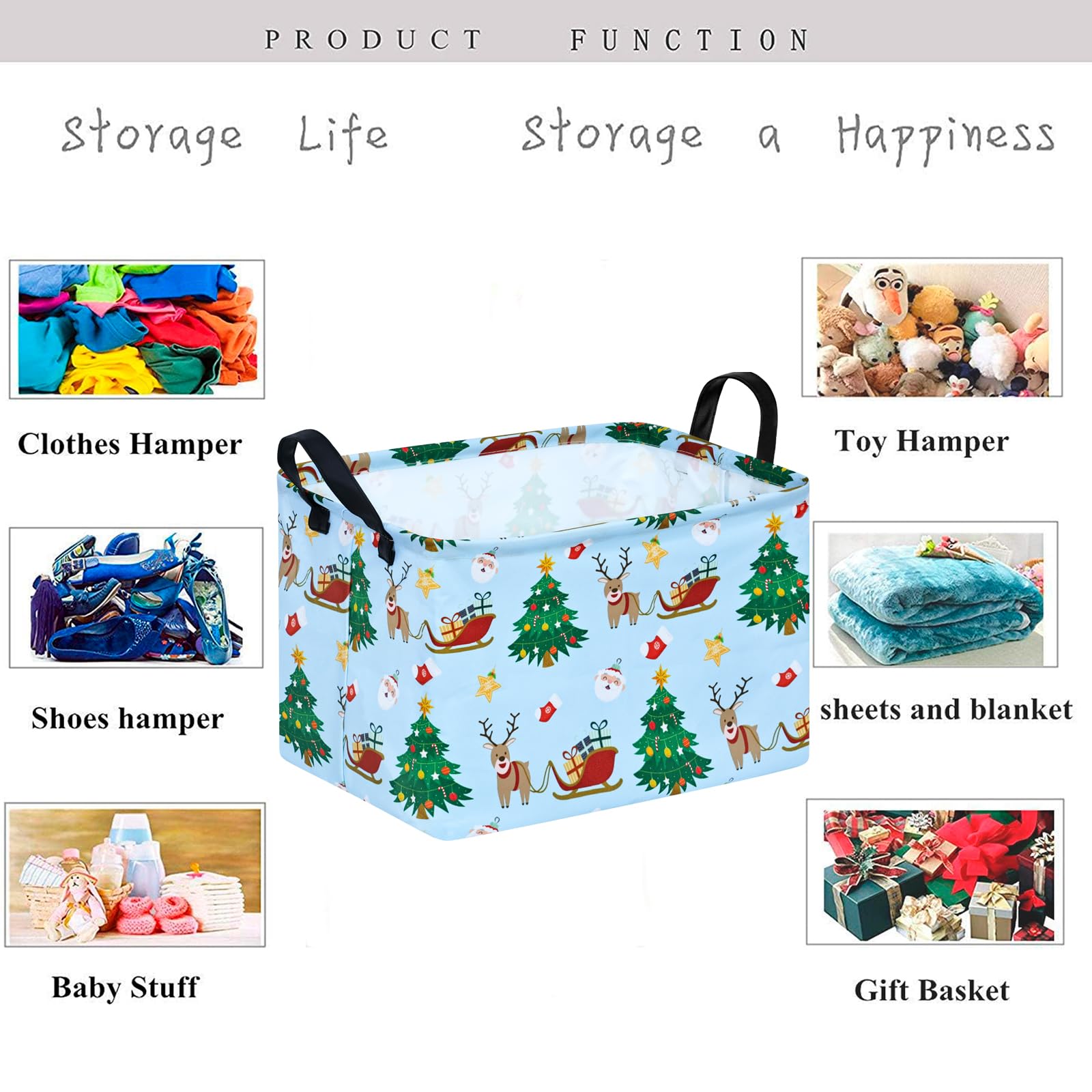 KUNRO Christmas Gift Storage Basket ideal nursery and toy storage