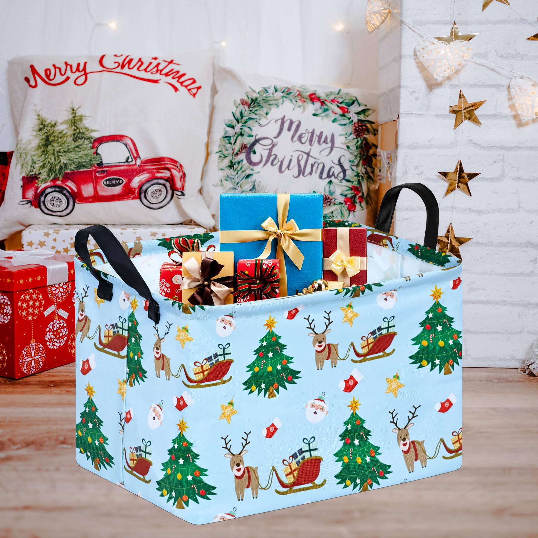 KUNRO Christmas Gift Storage Basket waterproof interior protects contents