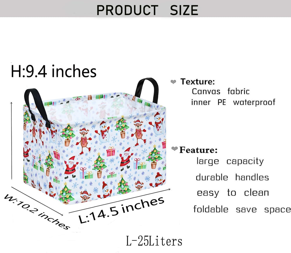 KUNRO Christmas gift storage basket with waterproof liner protects items from spills.