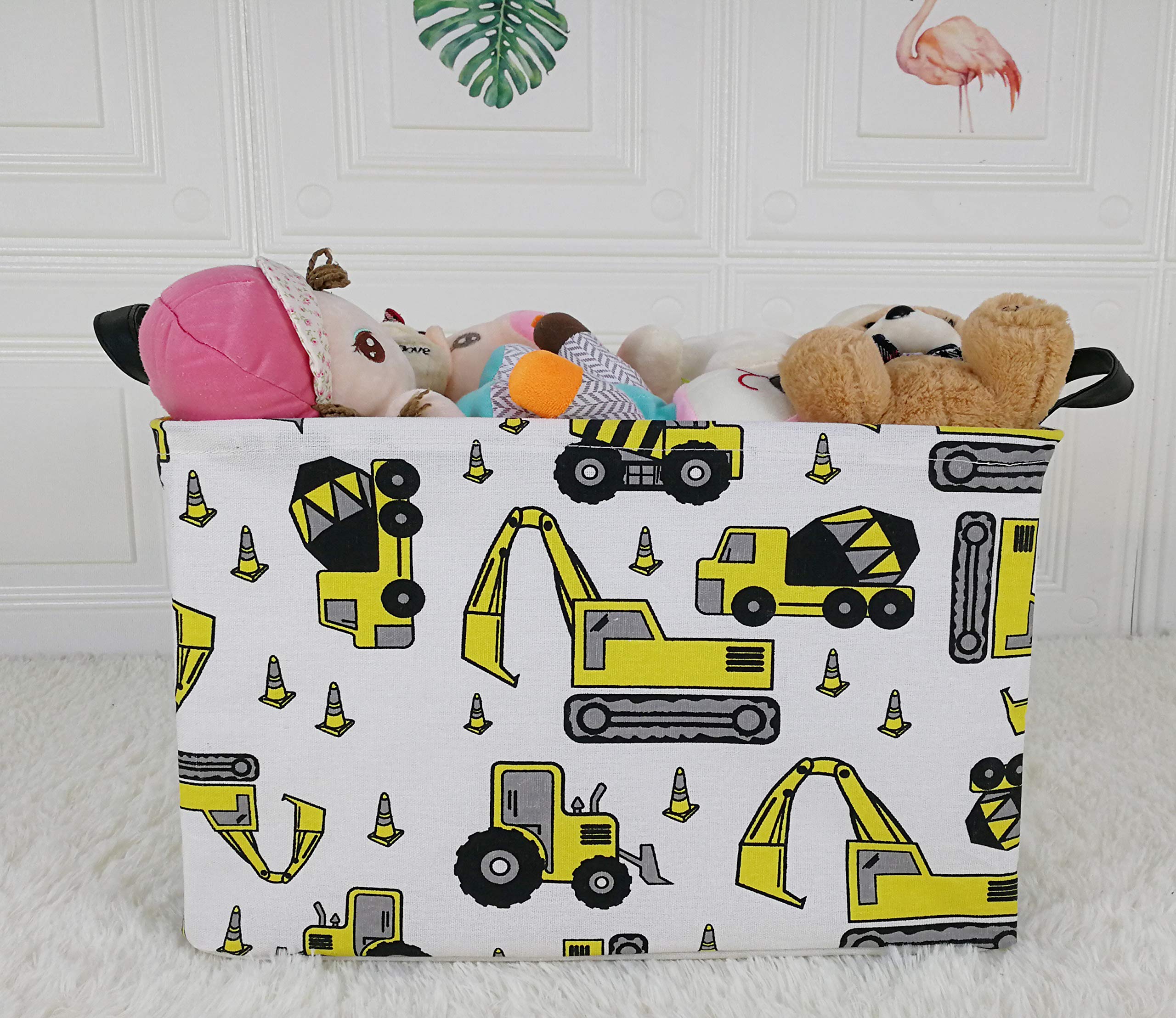 KUNRO foldable linen-cotton storage bin keeps spaces tidy.