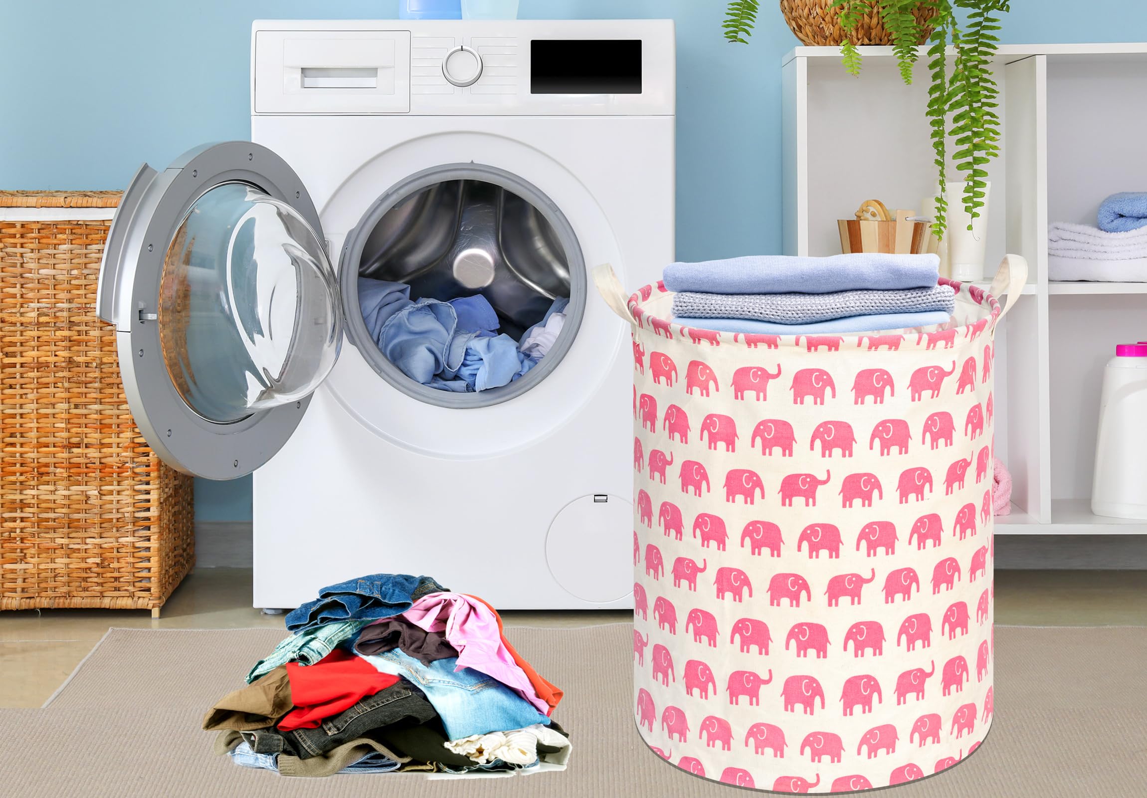 KUNRO collapsible storage bin folds flat for compact storage when not in use