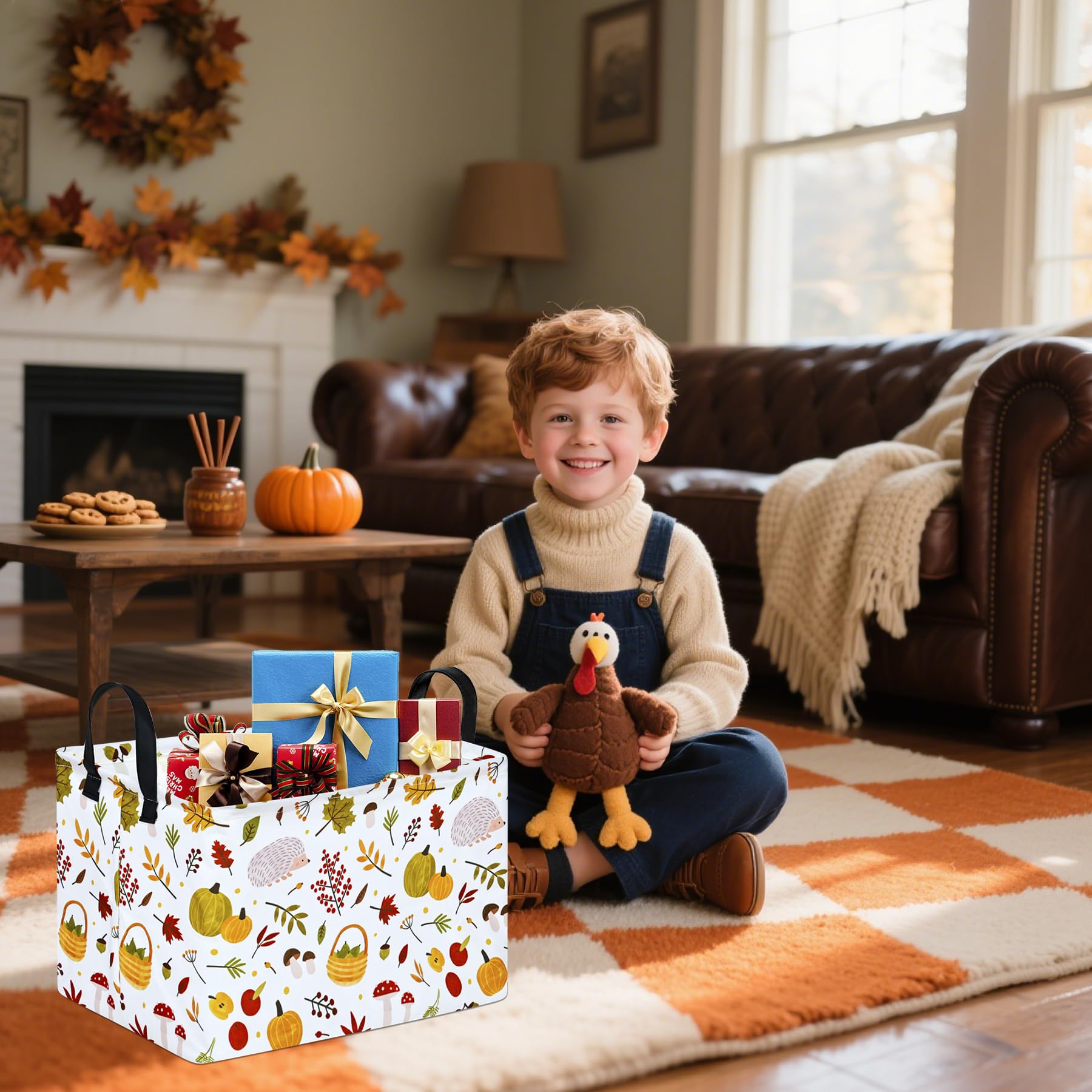 KUNRO gift storage basket multi-functional use for laundry and books.