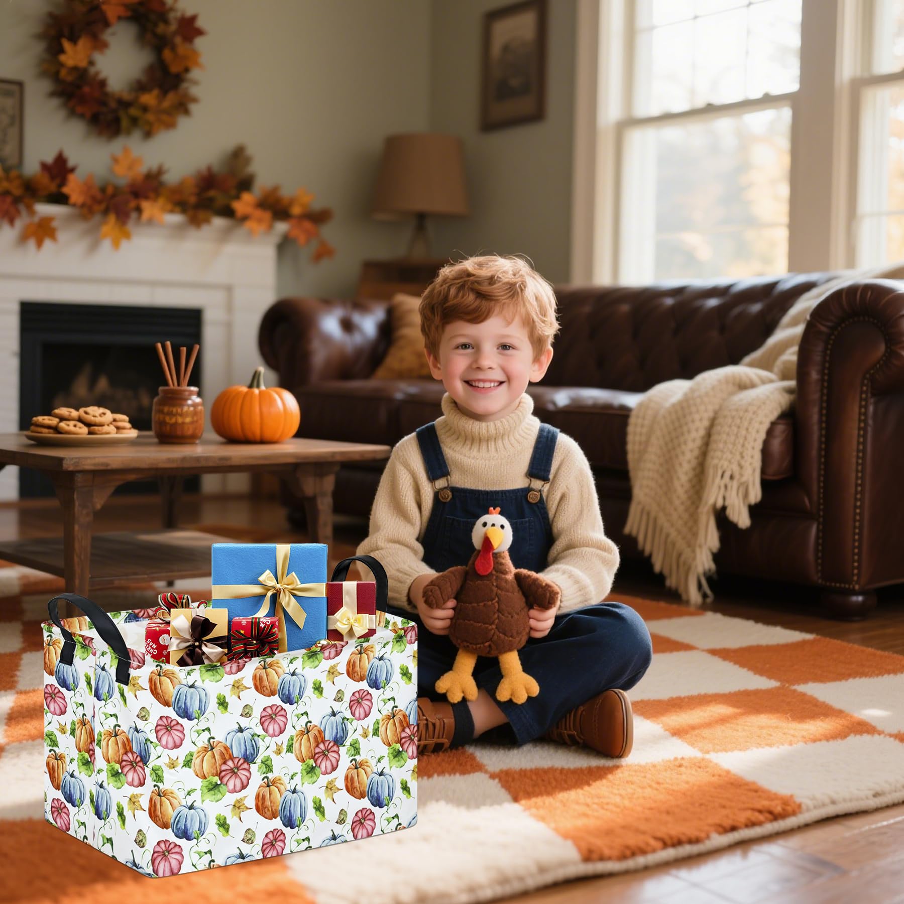 KUNRO gift storage basket rectangle ideal for toy storage in kids rooms