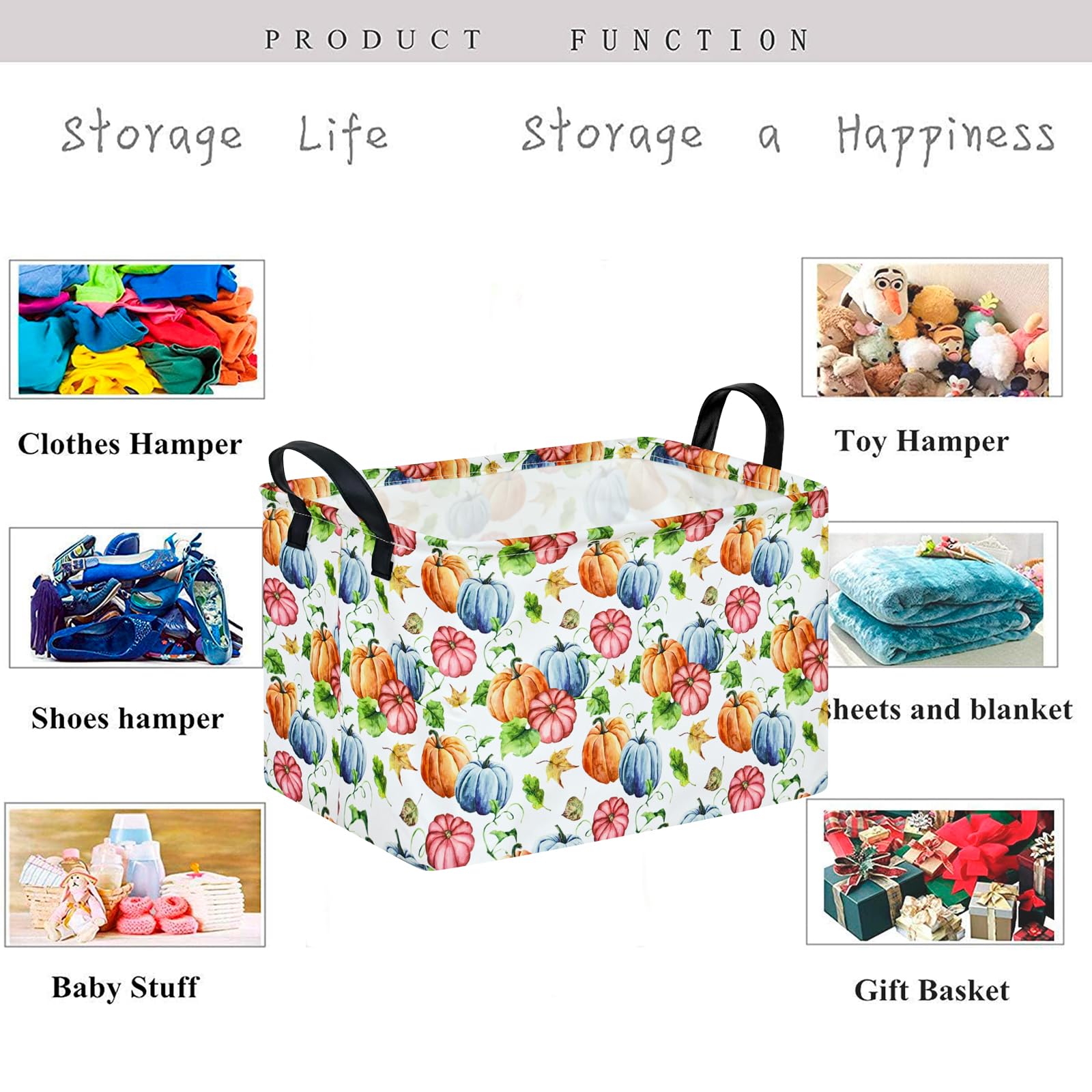 KUNRO gift storage basket rectangle waterproof lining protects contents and eases cleaning