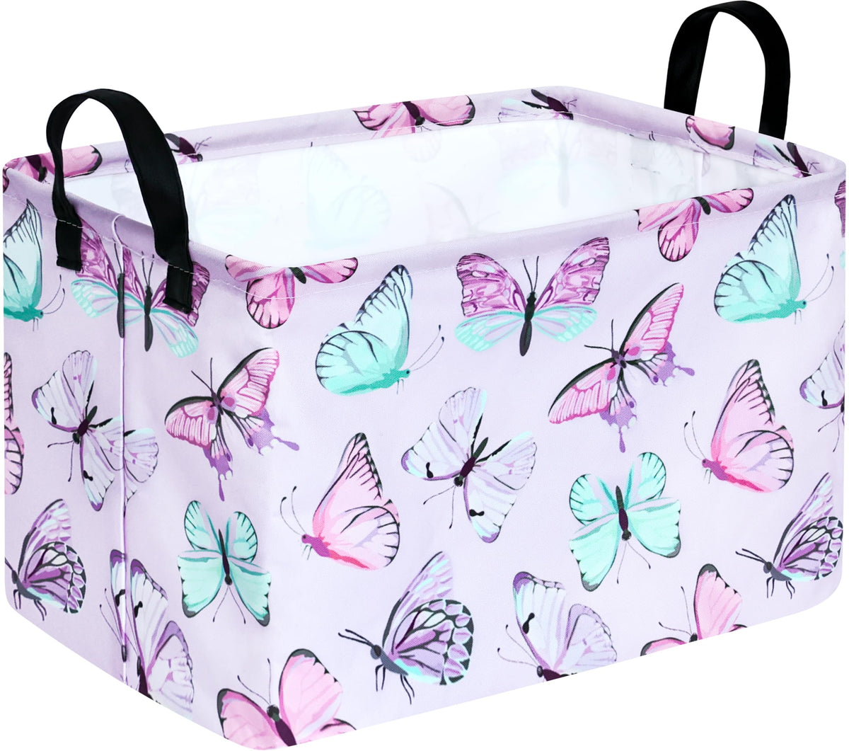 KUNRO Rectang Butterfly Storage Basket front view for organized toy storage