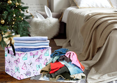 KUNRO Rectang Butterfly Storage Basket on shelf demonstrates space-saving decor