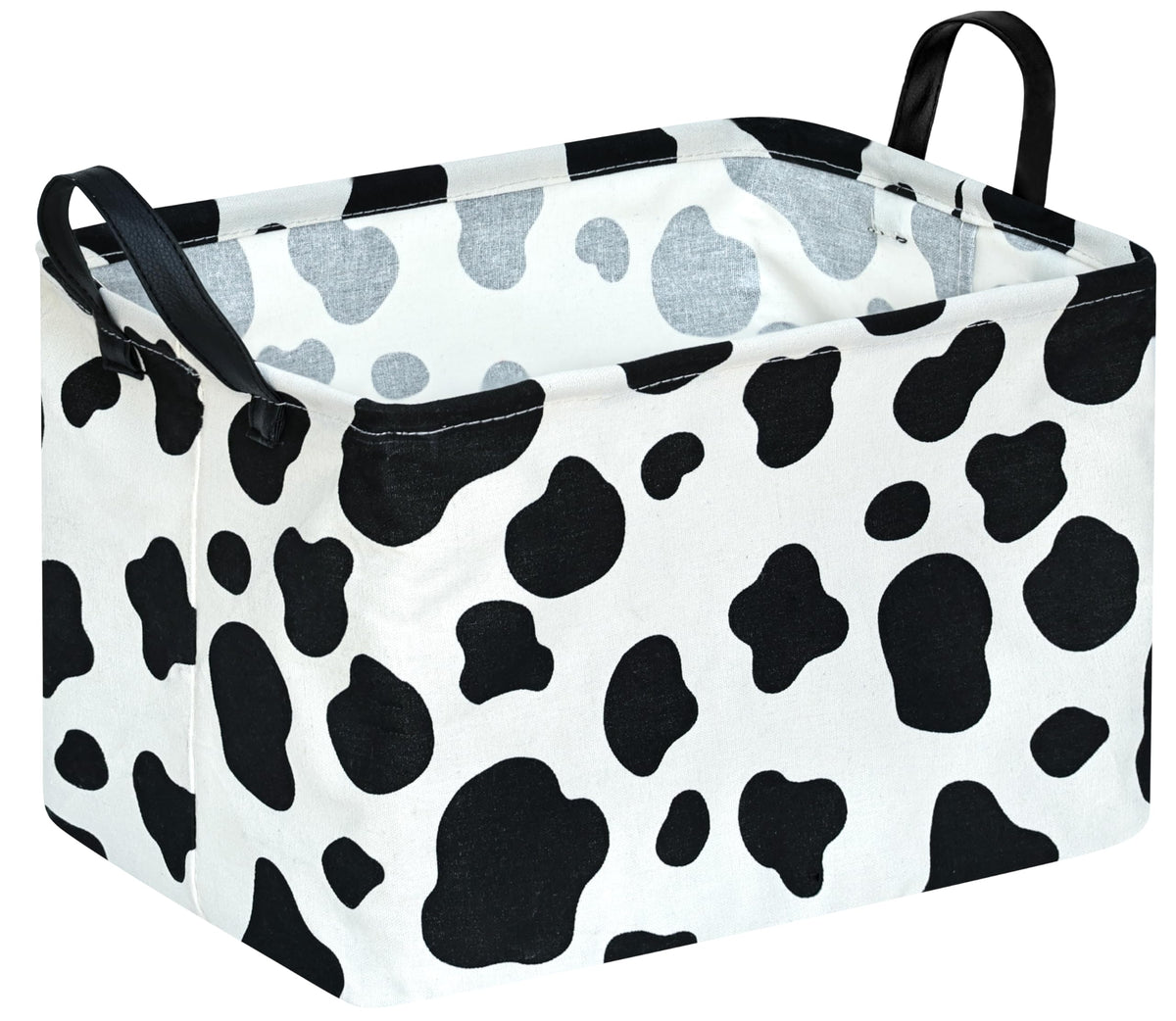 KUNRO rectangle storage basket in cow pattern keeps toys neatly organized and stylish.