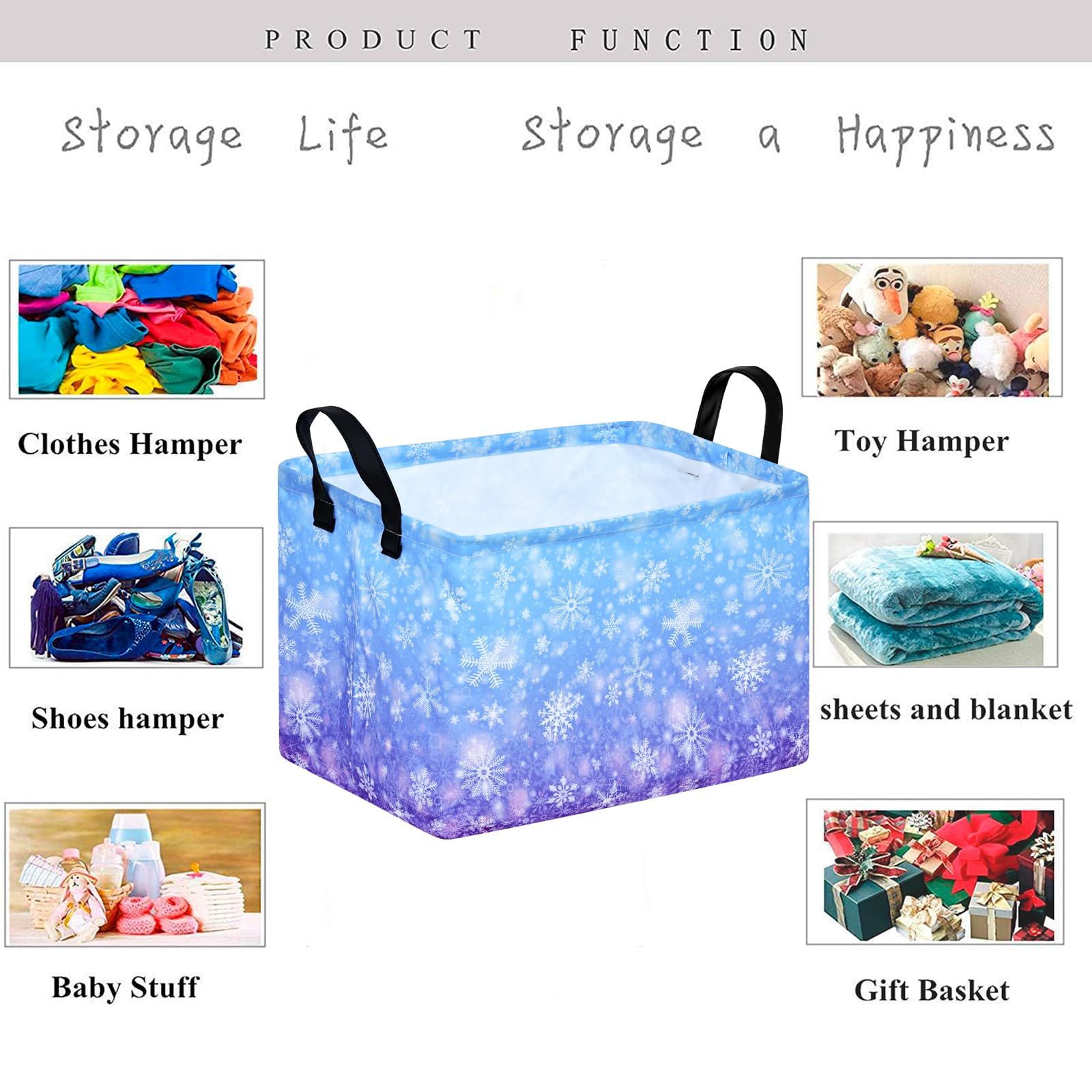 KUNRO rectangular storage bin ideal for nursery hampers or shelf organization.