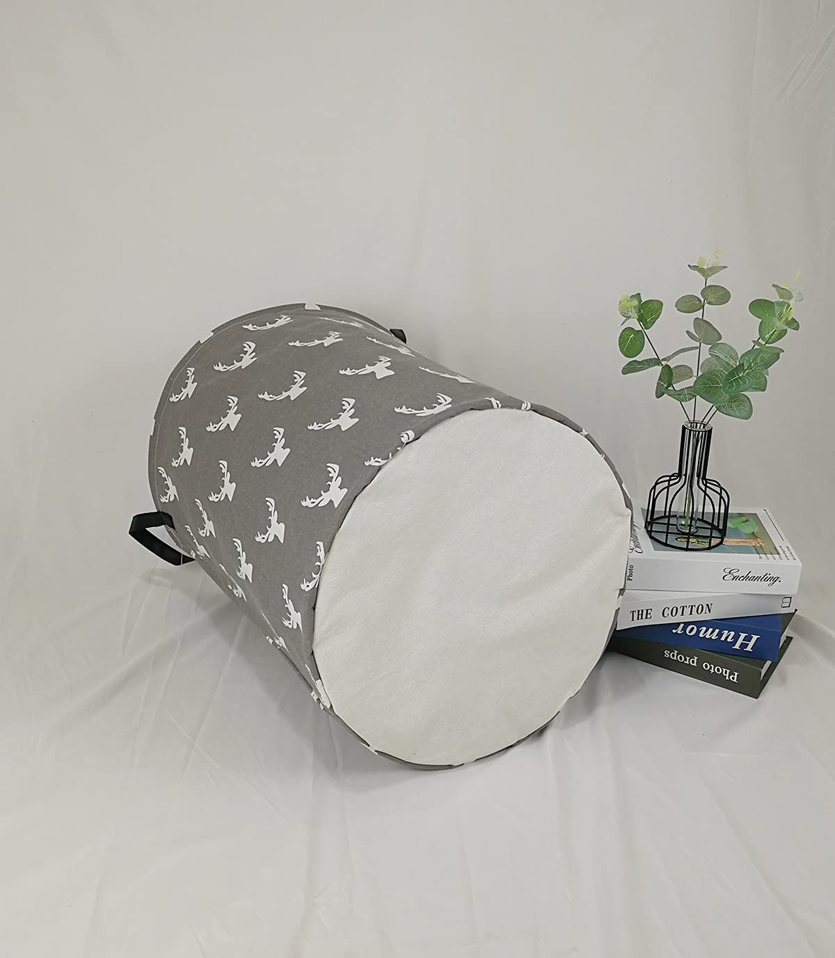 KUNRO round hamper in nursery or office for toys and books organization.