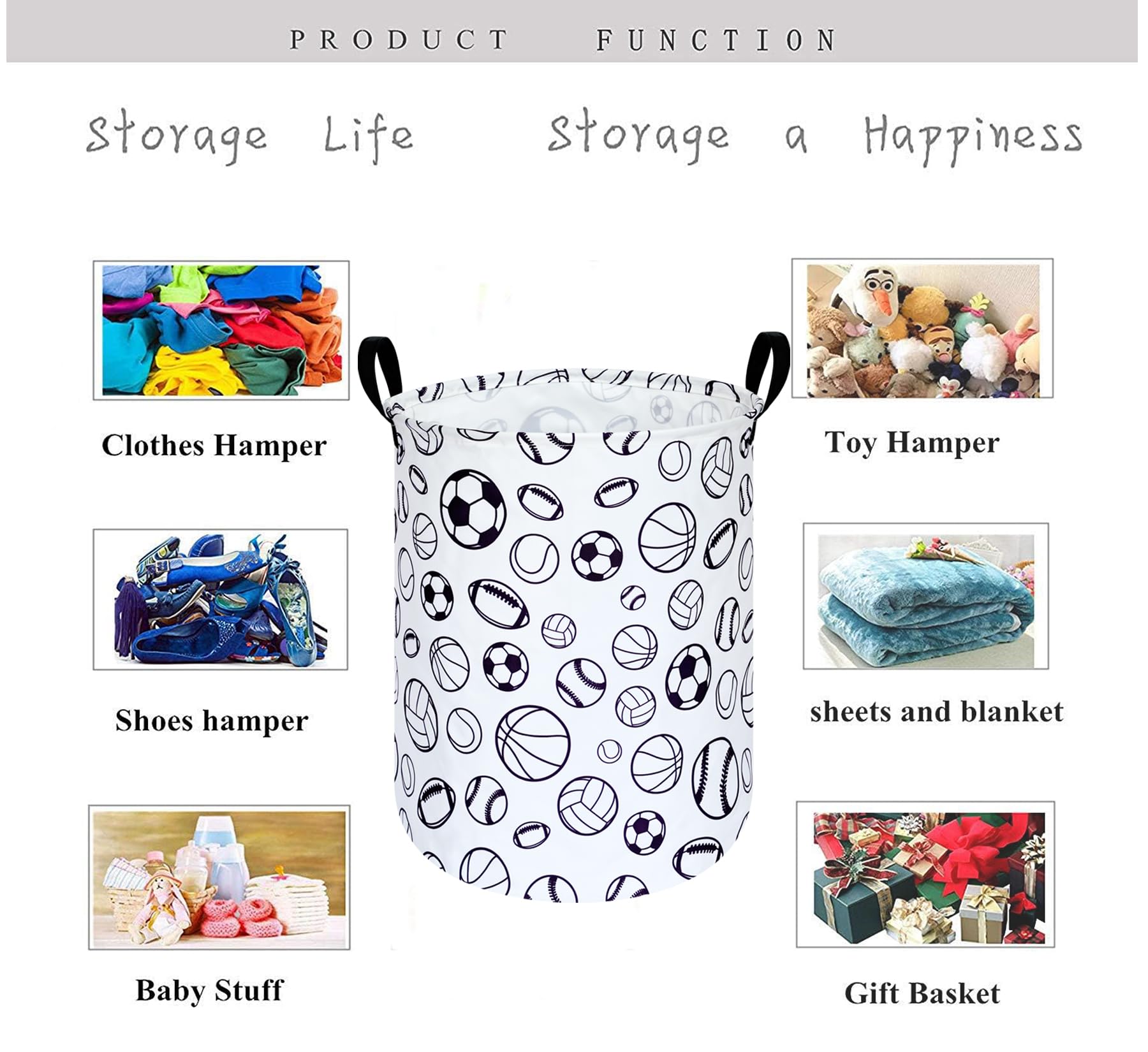 KUNRO round laundry basket durable canvas construction supports regular use