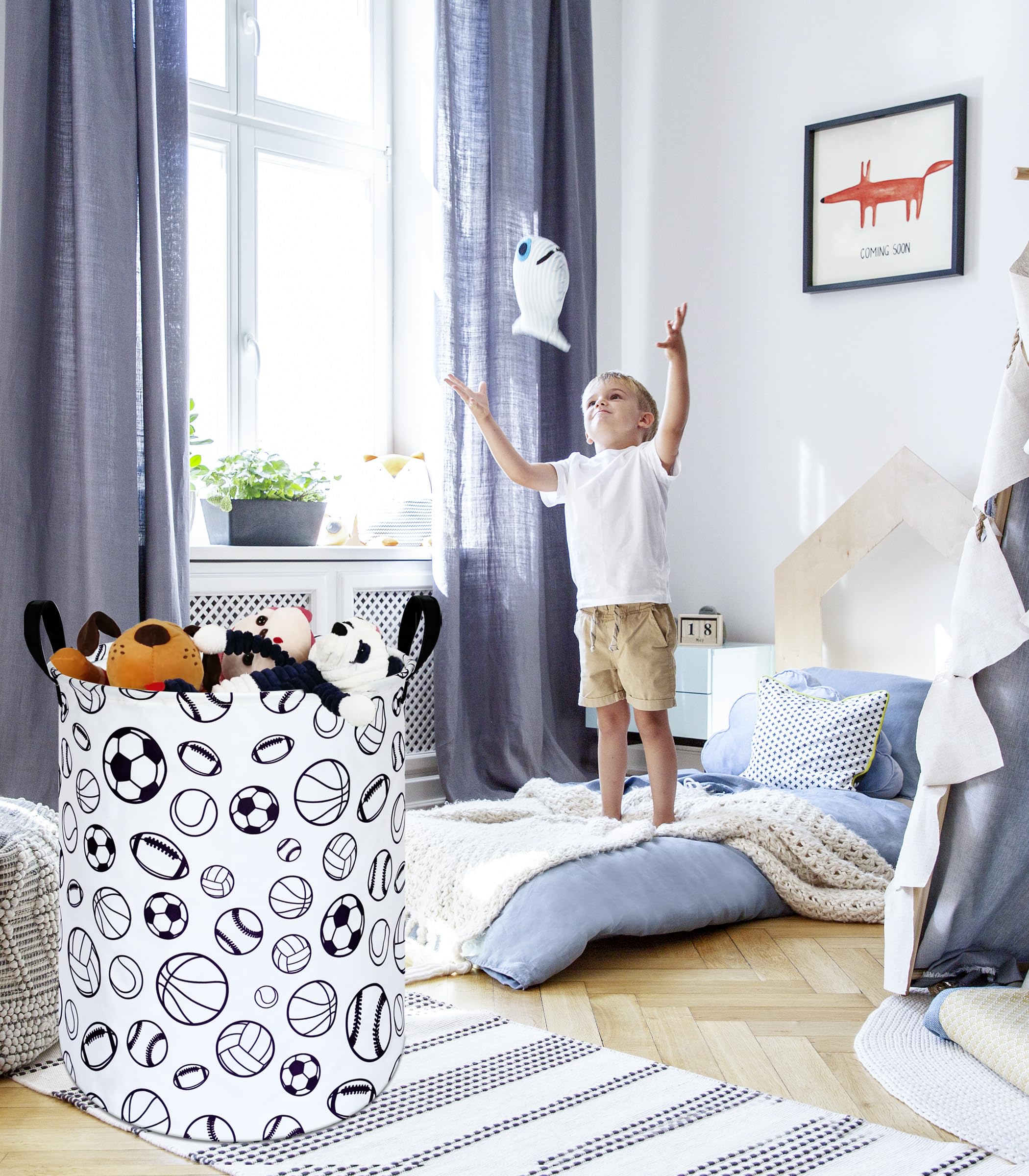 KUNRO round laundry basket complements room decor while organizing household items