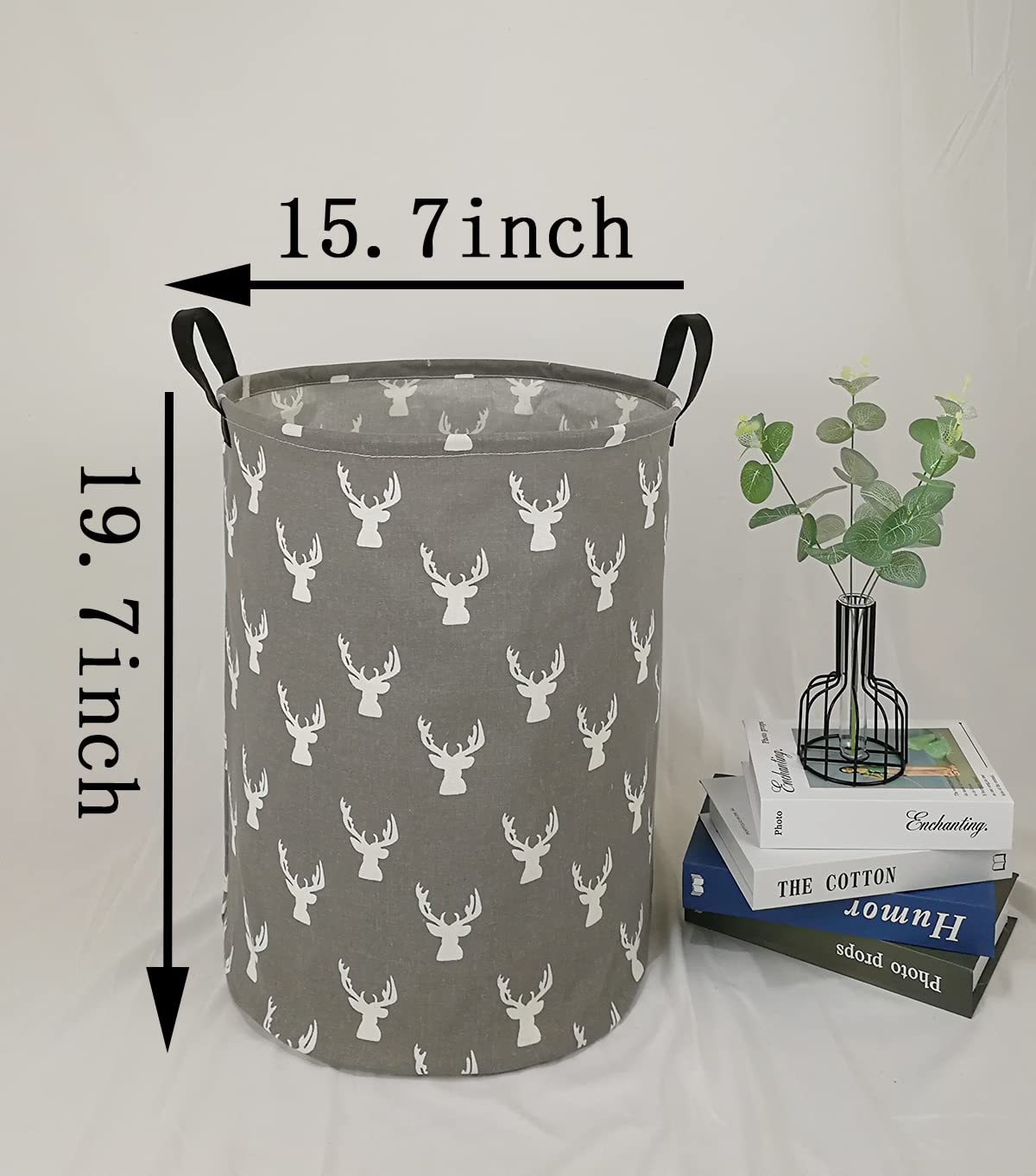 KUNRO round laundry hamper collapsible design for easy storage when not in use.
