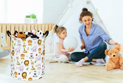 KUNRO Round Tiger Animals storage hamper keeps dirty clothes organized