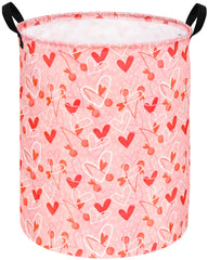 KUNRO round valentines laundry gift basket exterior showing ample capacity for clothes