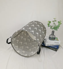 KUNRO storage basket features waterproof lining for spill resistance in bathrooms or mudrooms.