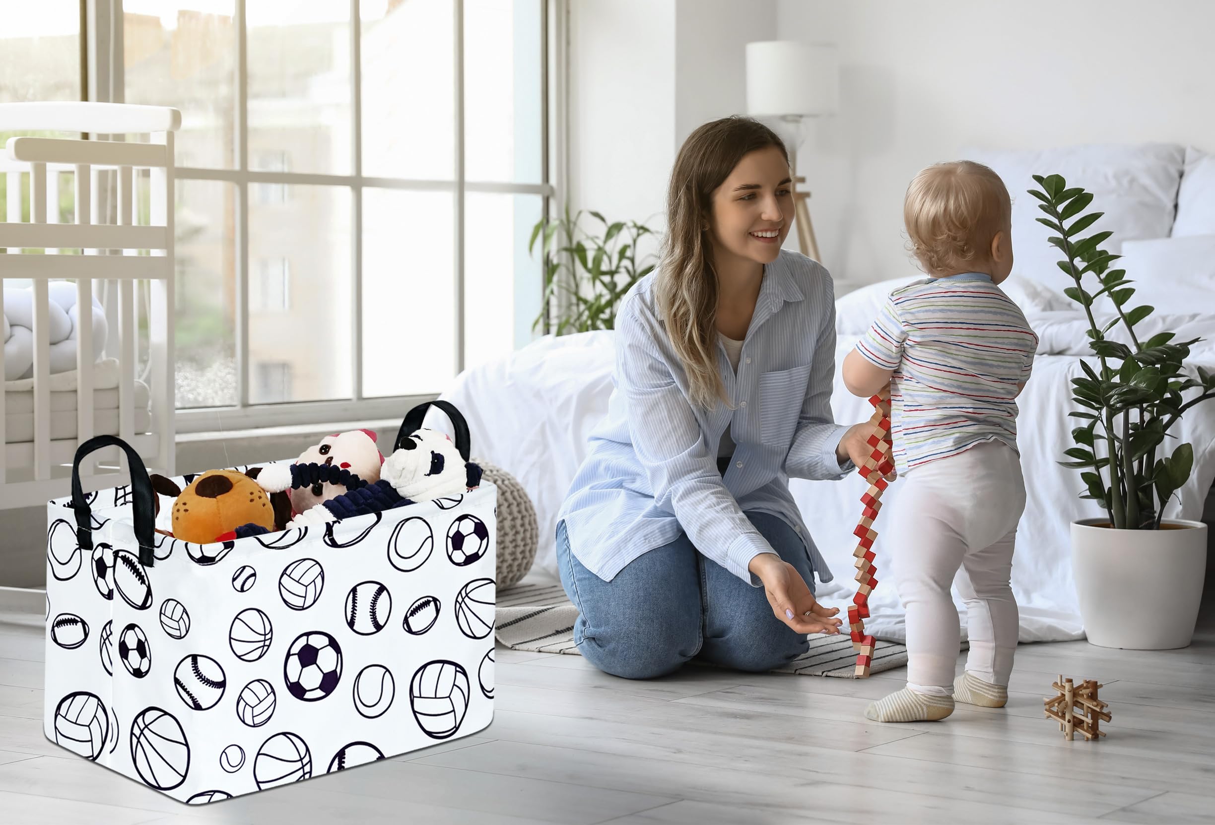 KUNRO toy and book storage bin ideal for playroom organization.