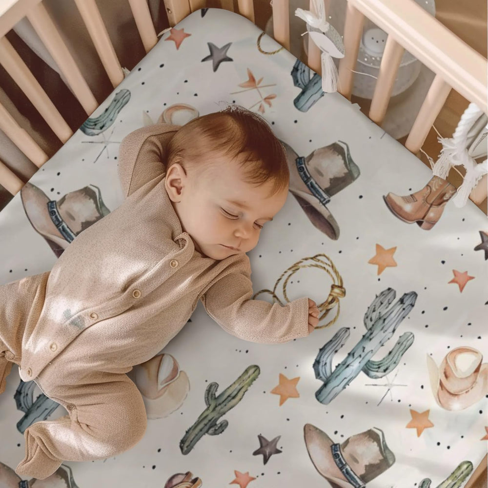 KuphiL10C unisex baby sheet on crib highlights soft fabric for comfortable nights.