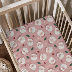 KuphiL10C cartoon snowflakes crib sheet closeup shows soft print for gentle baby comfort.