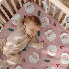 KuphiL10C cartoon snowflakes crib sheet demonstrates snug elastic fit for secure nights.