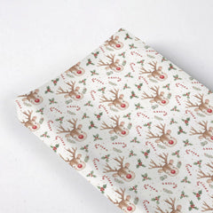 KuphiL10C watercolor Christmas reindeer changing pad cover with festive design for easy diaper changes.