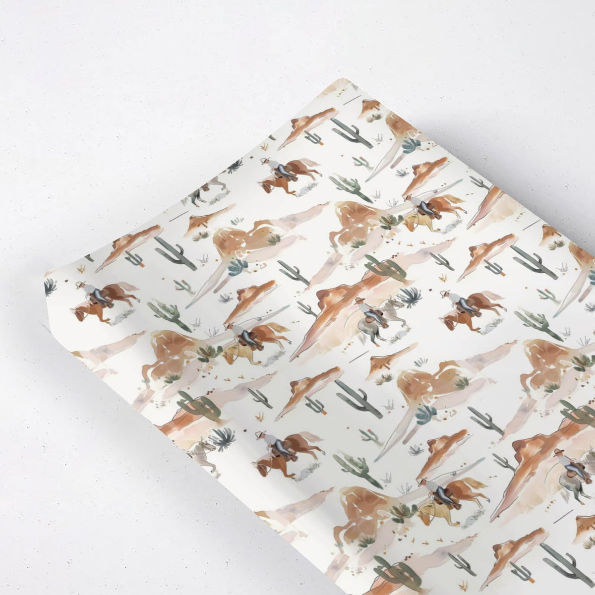 KuphiL10C watercolor western cactus horse mountain changing pad cover soft for diaper changes