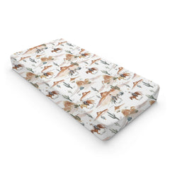 KuphiL10C changing pad cover with watercolor western print enhances nursery decor