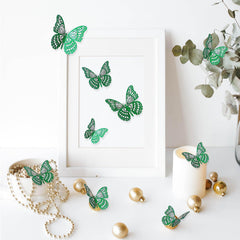 Kurilai 3D butterfly wall decor on-wall attachment offers quick, residue-free decorating on smooth surfaces.