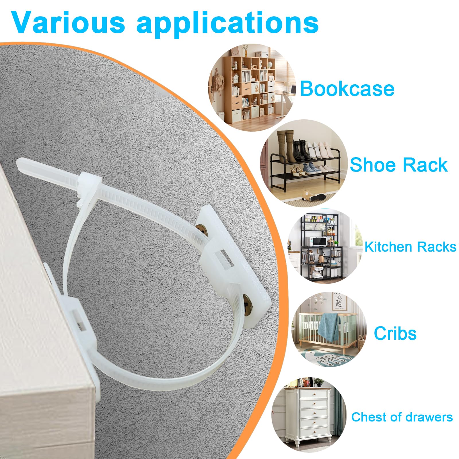 KUWSEIY packaged furniture anchors ready for quick DIY installation