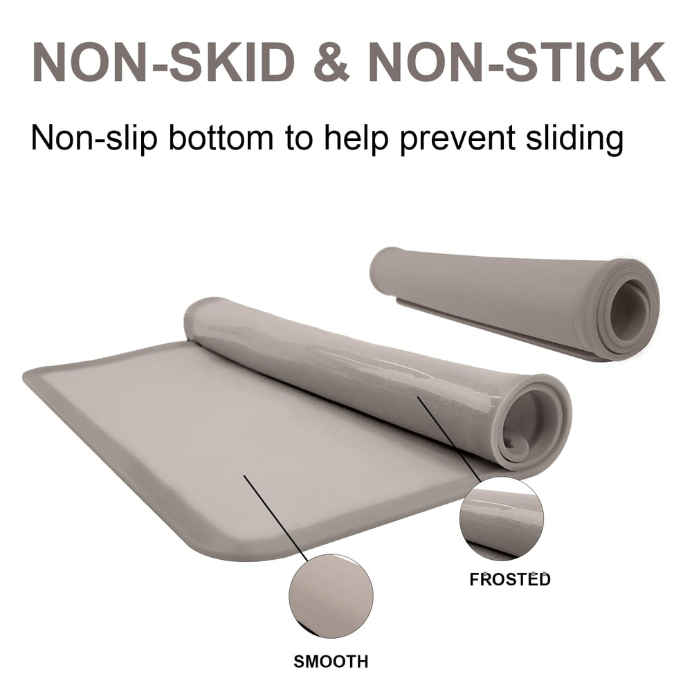 KVK silicone placemat stain-resistant for quick cleanup after meals.