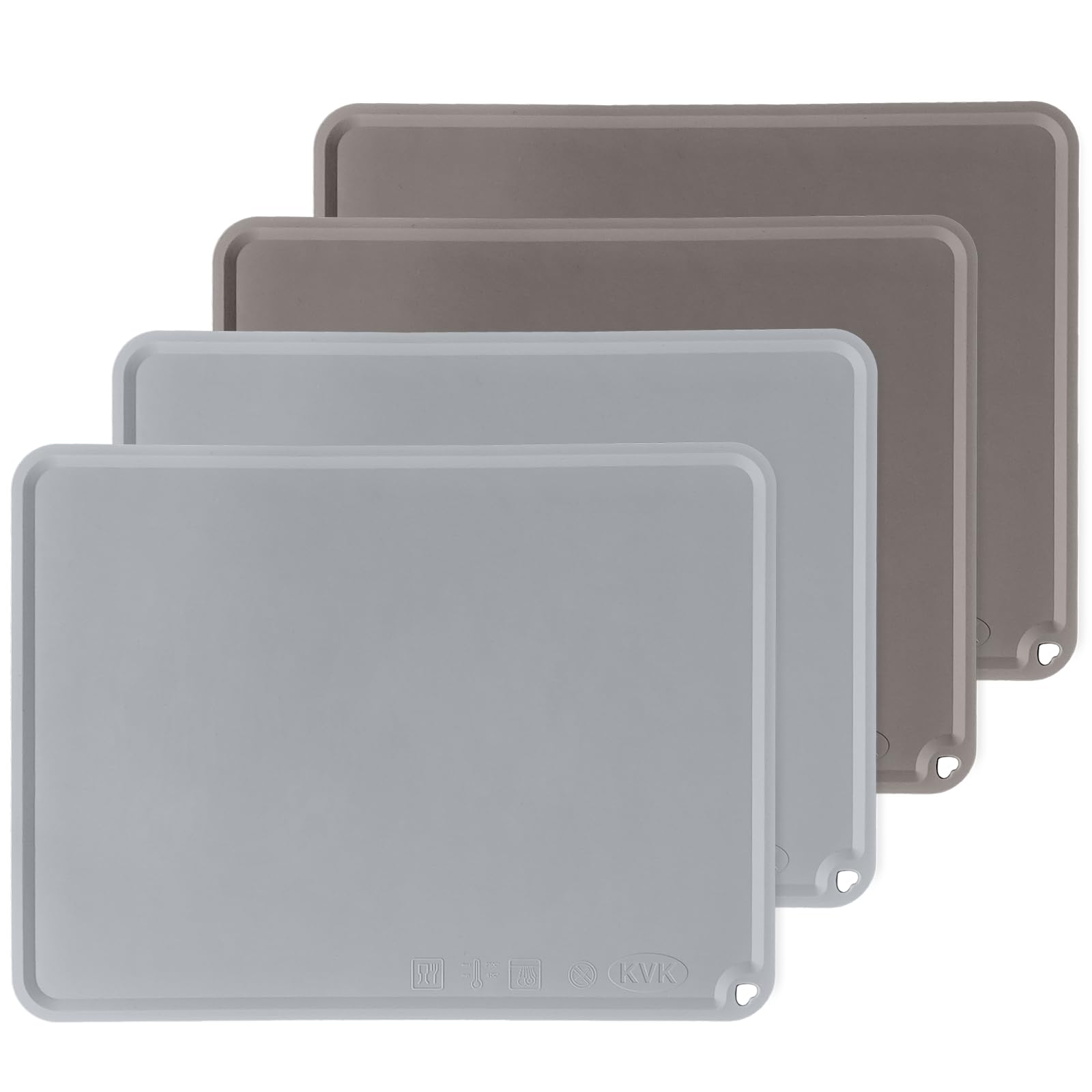 KVK silicone placemats for toddlers light gray non-slip surface keeps meals steady
