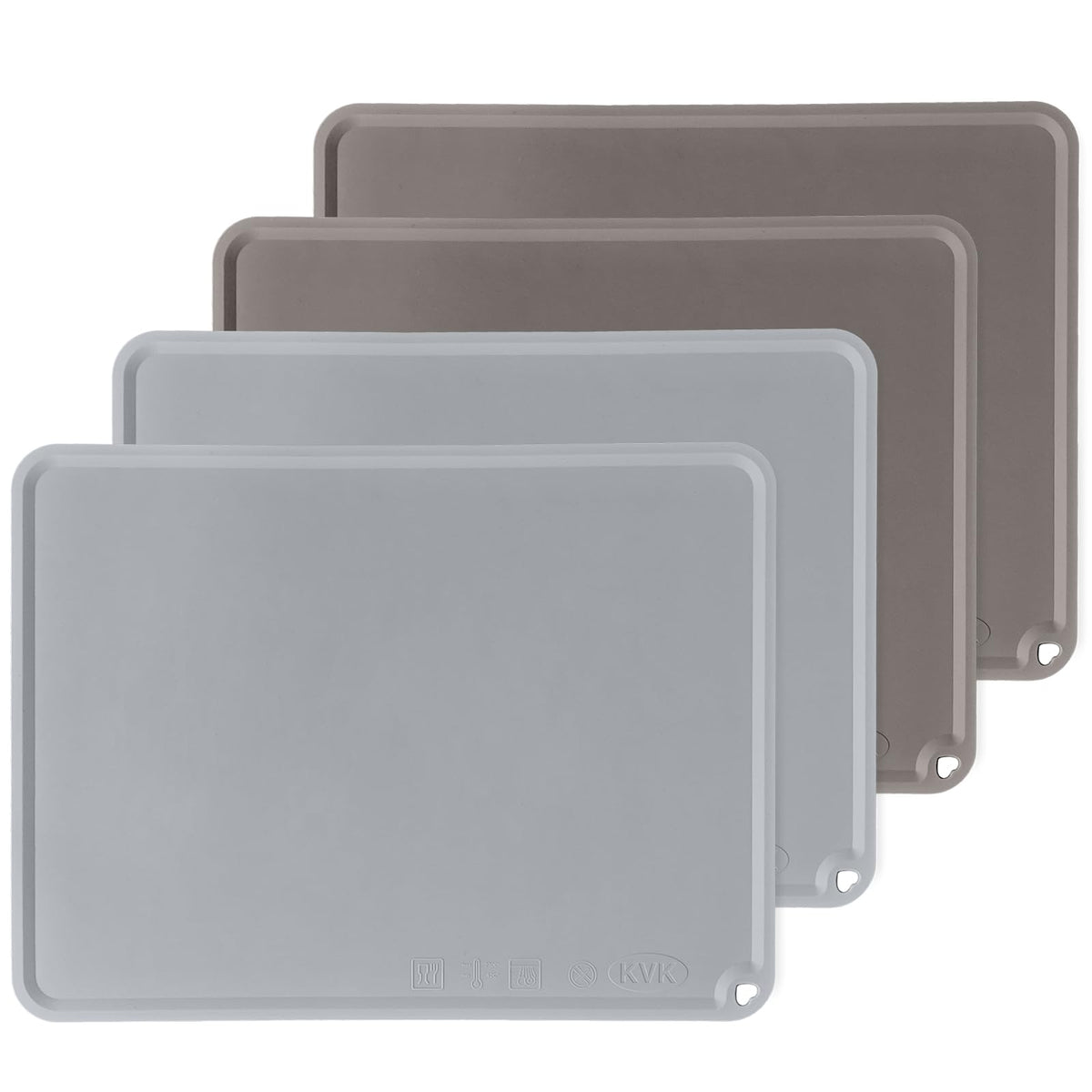 KVK silicone placemats for toddlers light gray non-slip surface keeps meals steady