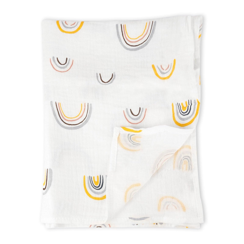 Kvoike Rainbow Muslin Swaddle Blanket adds color to baby gift idea
