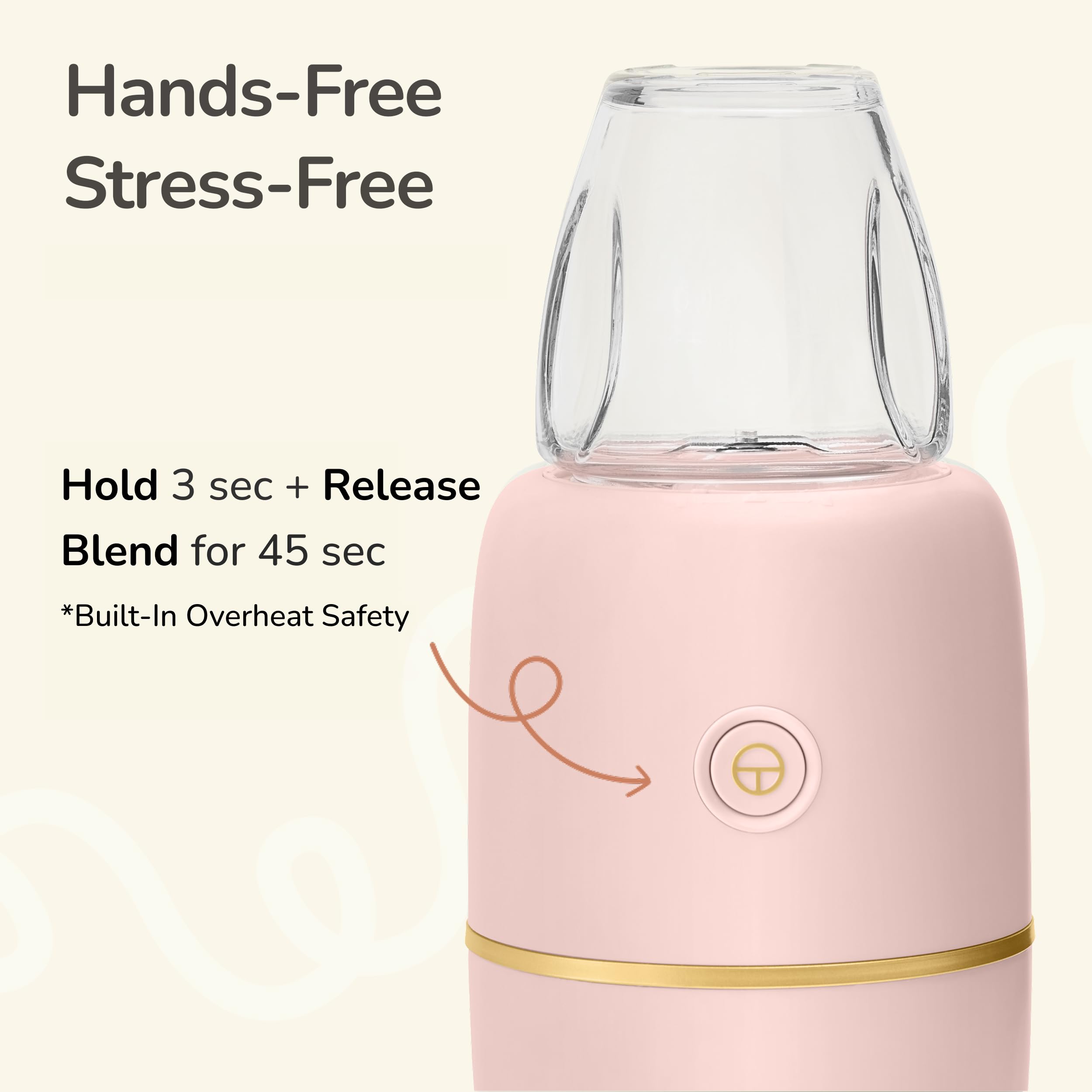Kwiplee Bubble Blender Rose blades for grains and purees in action.