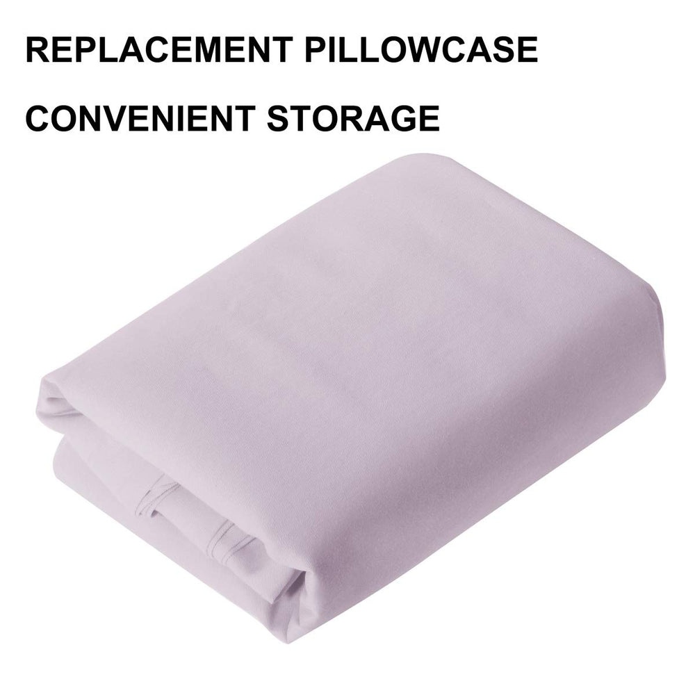 KWLET gray pillow cover zipper area close-up shows expanded opening for easy replacement.