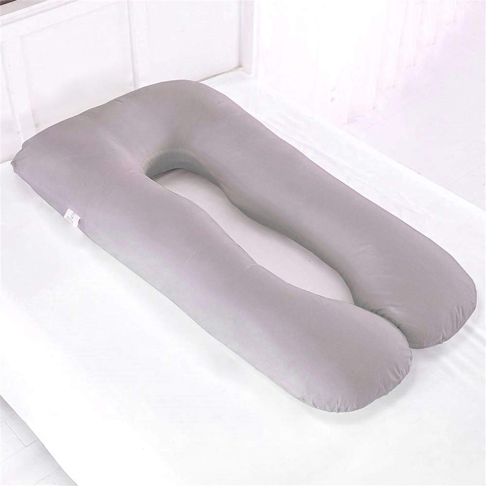 KWLET gray U shape pillow cover folds neatly for compact storage.