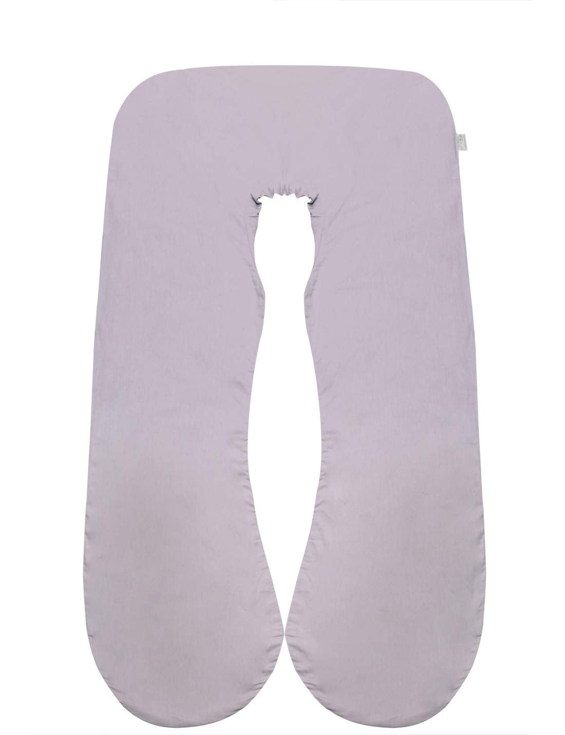 KWLET pregnancy pillow cover gray close-up shows ultra-soft cotton for comfort.