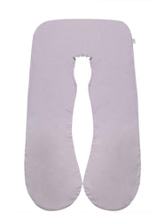 KWLET pregnancy pillow cover gray close-up shows ultra-soft cotton for comfort.